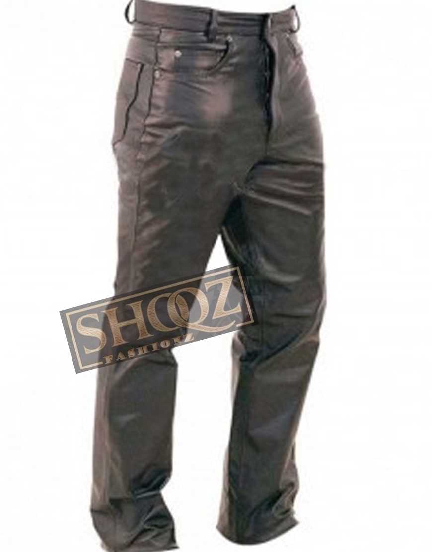 Fly Fitted Button Leather Pant Fly Fitted Button Leather Pant